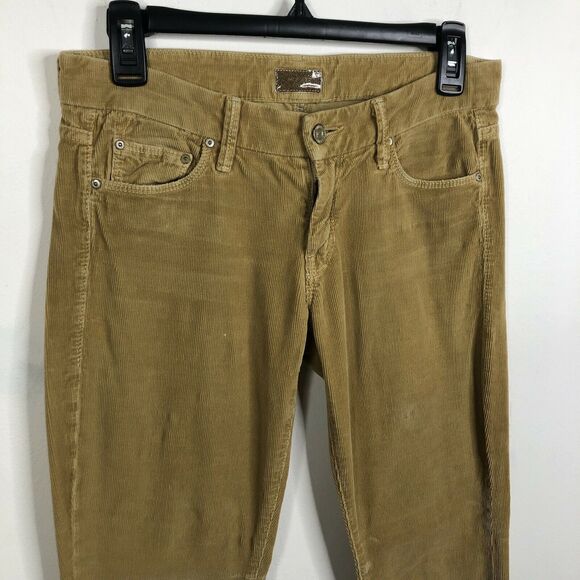 MOTHER The Looker Little Bit Country Corduroy Pants Dye-Willow Wash Women's 26 - Picture 2 of 9